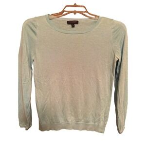 Banana Republic Silk Cashmere Crew Neck Long Sleeve Sweater Light Blue Size S